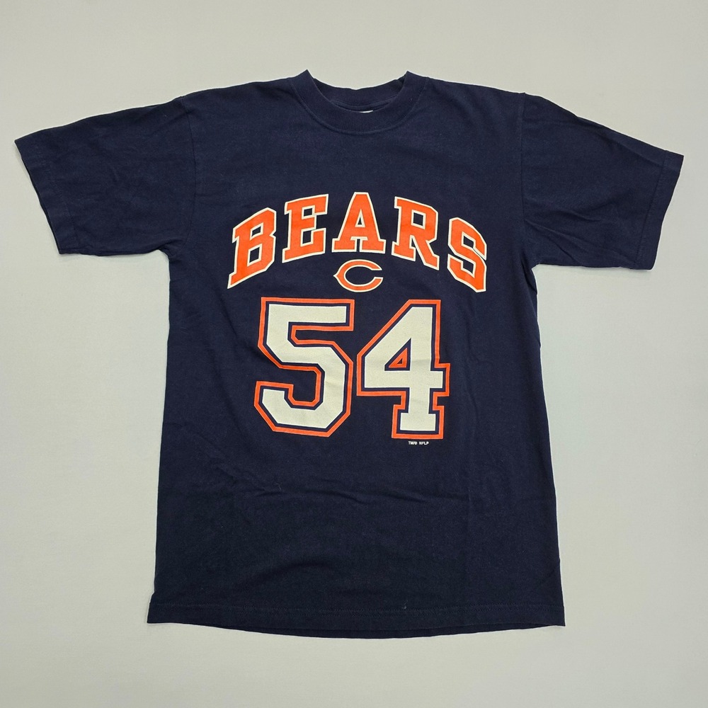 Chicago Bears Brian Urlacher 54 Vintage 2001 T-Shirt Mens Medium Navy Blue NFL